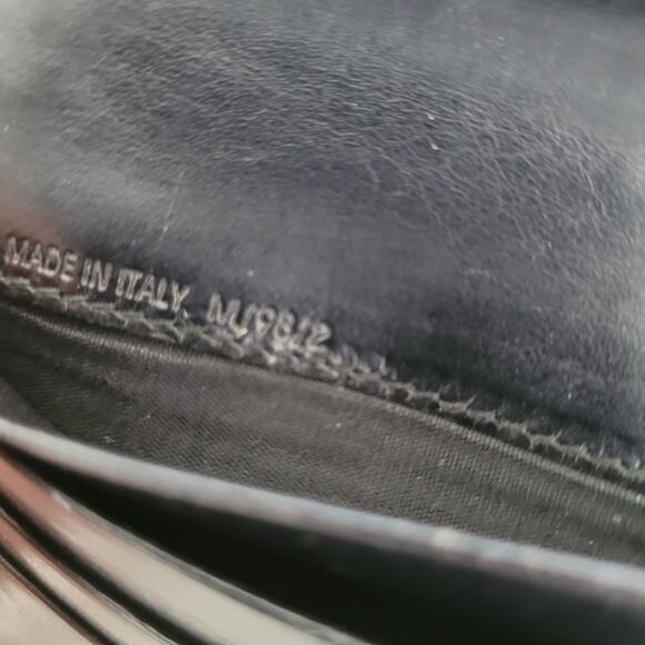 Celine Vintage Trifold Leather Large Wallet Macadam Brown Black Long Logo Design - Picture 9 of 14